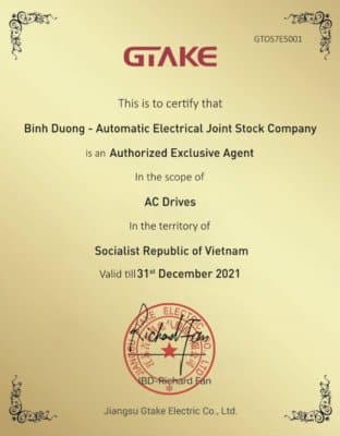 giấy chứng nhận GTAKE