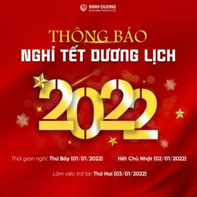 BINH DUONG AEC thông báo nghỉ Tết Dương lịch 1/1 năm 2022