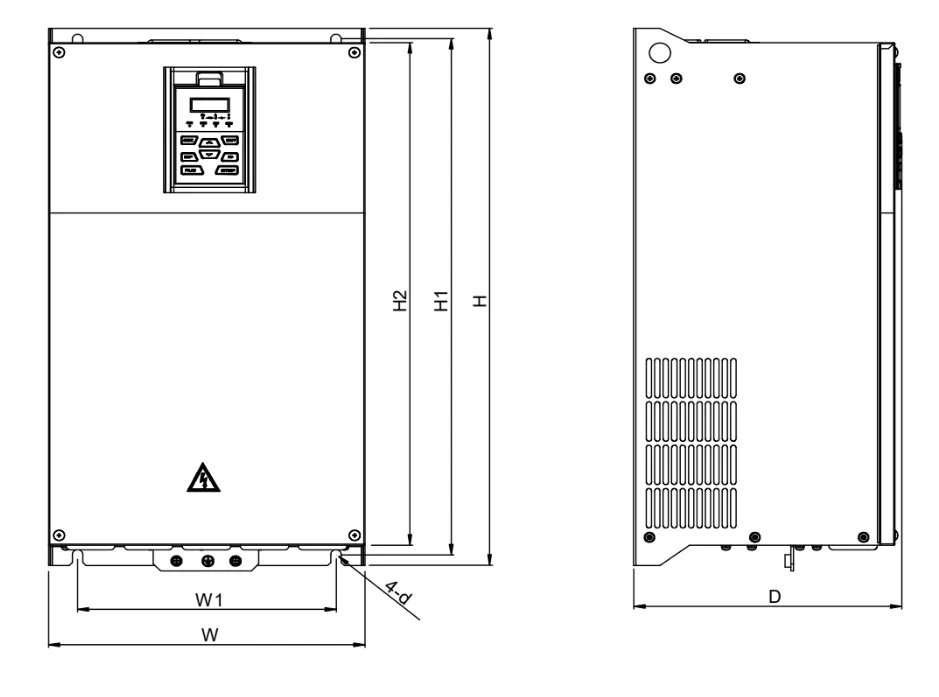 Screenshot 2024-06-07 155308 kích thước biến tần GK620 45kW
