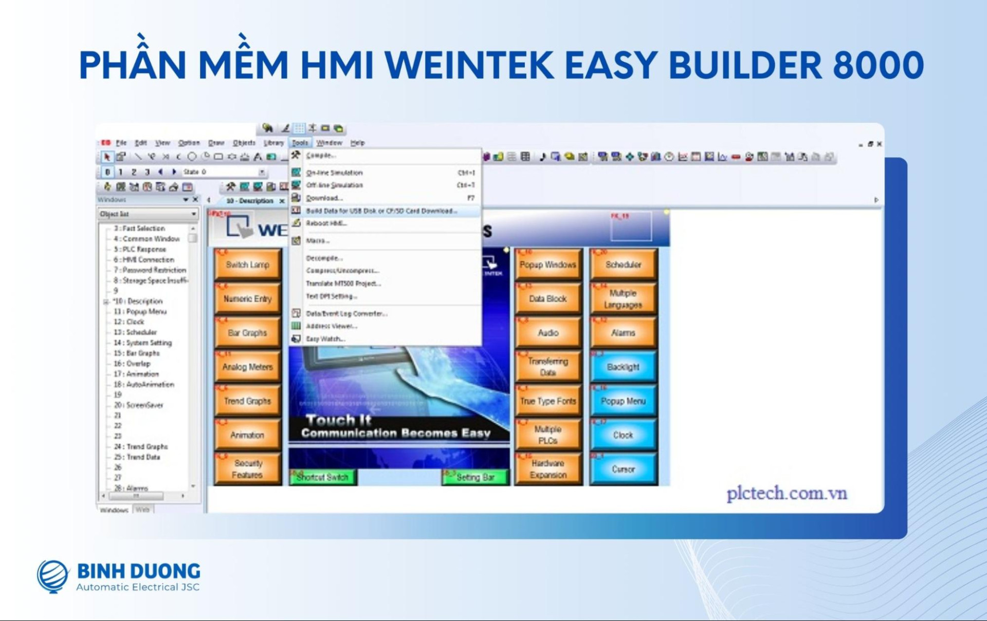 Phần mềm lập trình HMI Weintek Easy Builder 8000