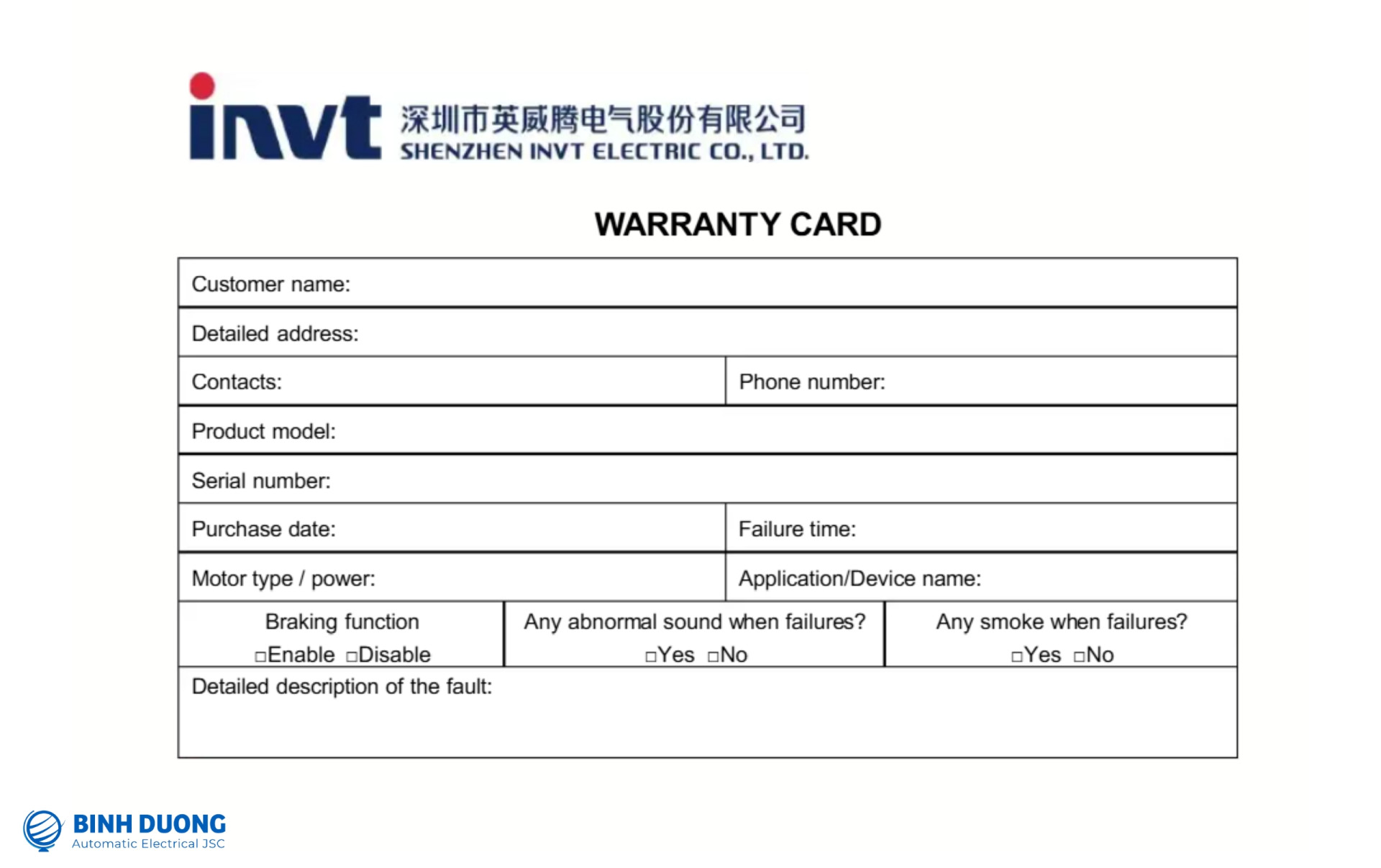 Biến tần INVT thường được bảo hành từ 12 đến 24 tháng