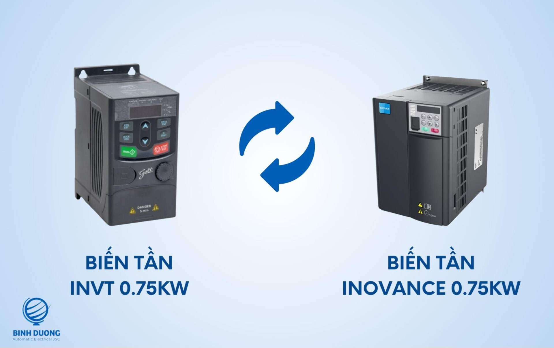 Chọn mua biến tần INVT 0.75kW 1 pha & 3 pha 10 Lựa chọn tương đương - Biến tần Inovance MD310T0.7B-INT