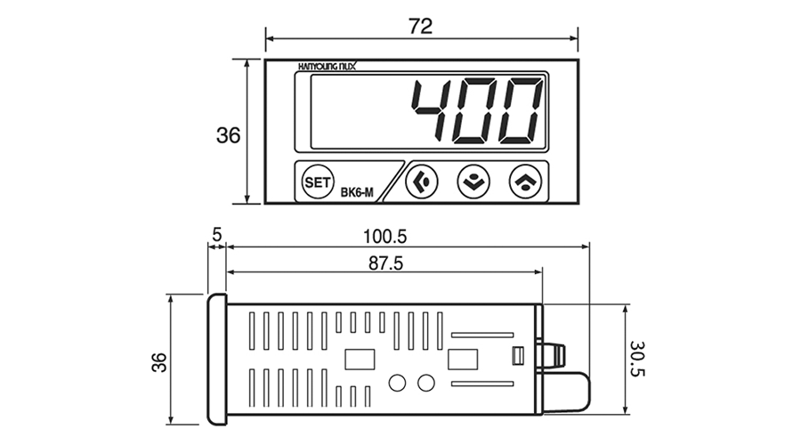 Bộ hiển thị nhiệt độ Hanyoung BK6-M