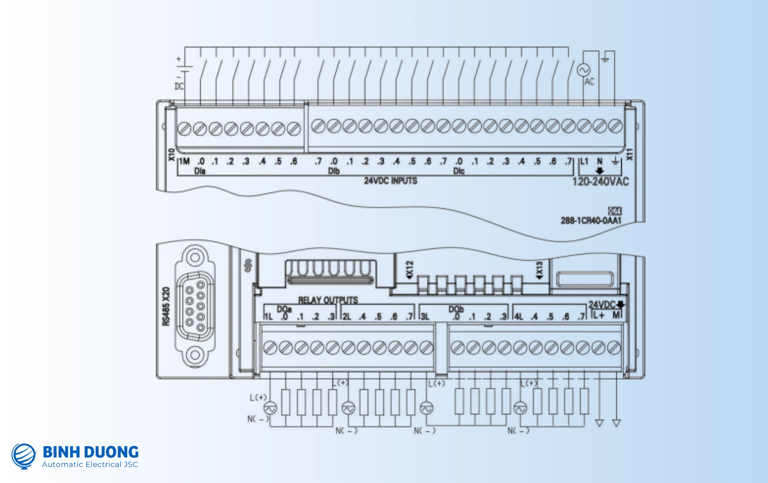 PLC S7 200 1 Sơ đồ kết nối PLC S7-200 SMART CPU SR40/ST40